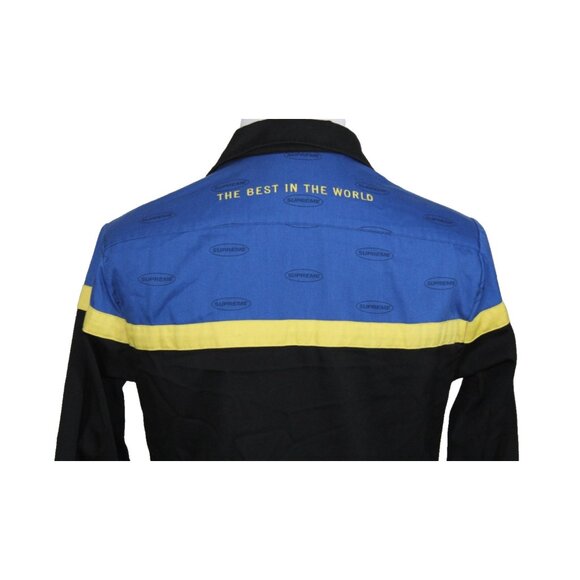 SUPREME COLOR BLOCKED WORK SHIRT BLUE BLACK SMALL - Picture 6 of 7